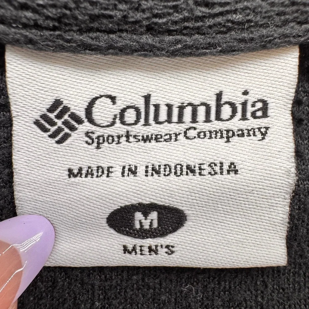 Columbia Mens Black Fleece Quarter Zip Pullover Sweater Size M AM6558